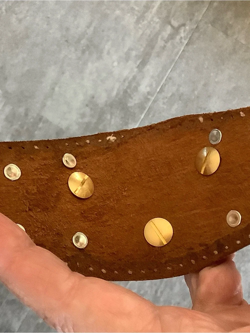 Leather cuff, adjustable 6-6 3/4” wrist